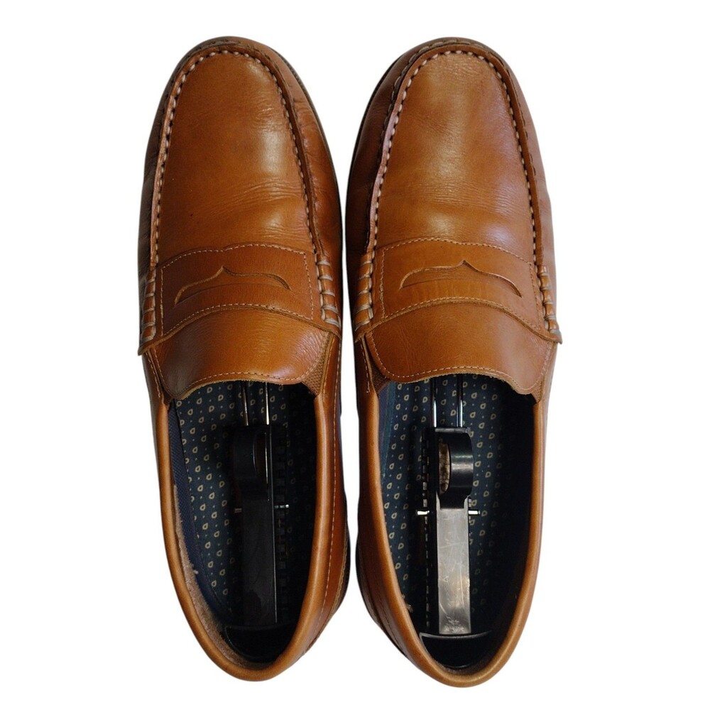 Rockport Preston Brown Leather Slip-On Casual Penny Loafer C15644 Size 11 Brazil